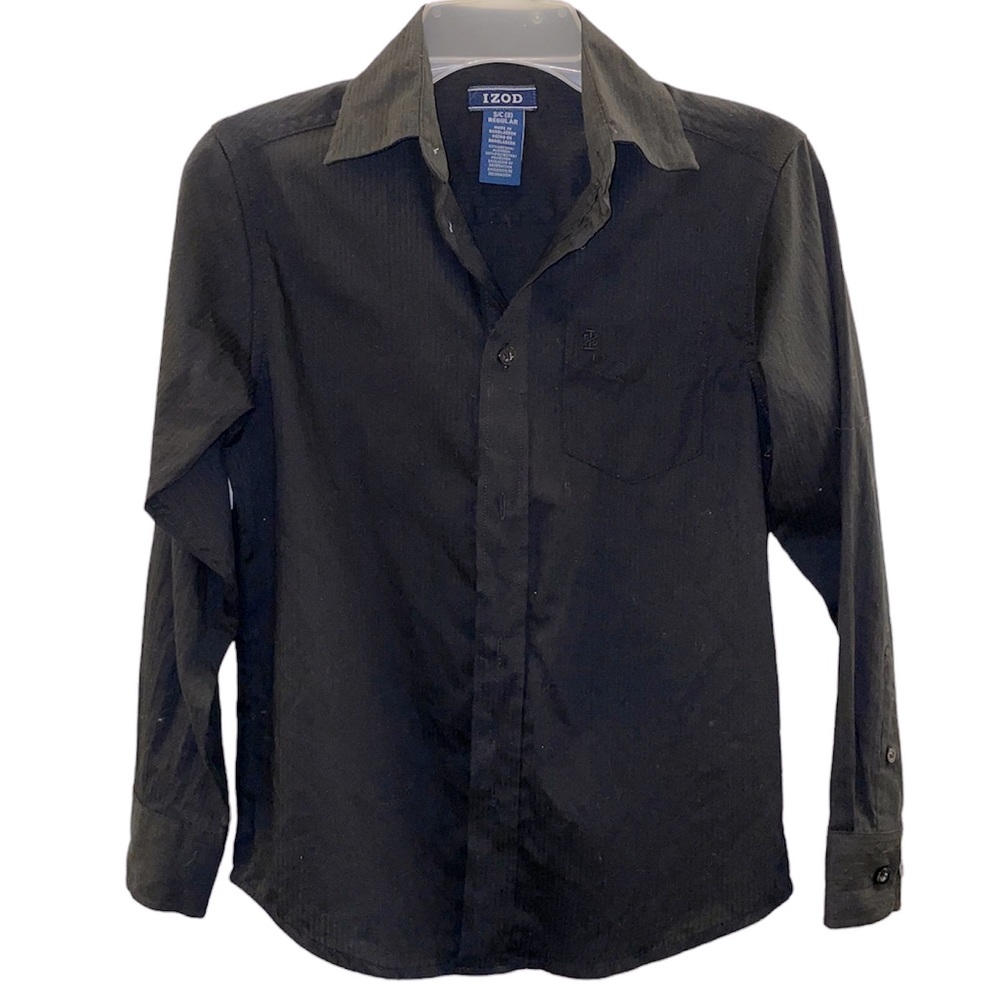 IZOD Youth Black Subtle Stripe Button Down